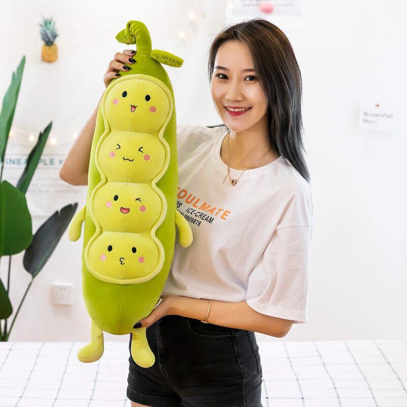  بالش بغلی پولیشی نخود سبز ناز در سایزهای 30 سانتی، عروسک فانتزی نرم و بلند گوگولی پاپو وارداتی خارجی خرید یزد 