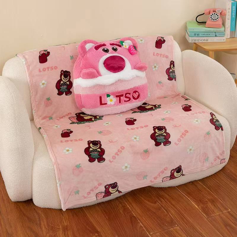  پتو مخملی طرح لاتسو صورتی و استیج آبی، نانو خارجی – پاپو ونو ارسال به اراک و ساوه 