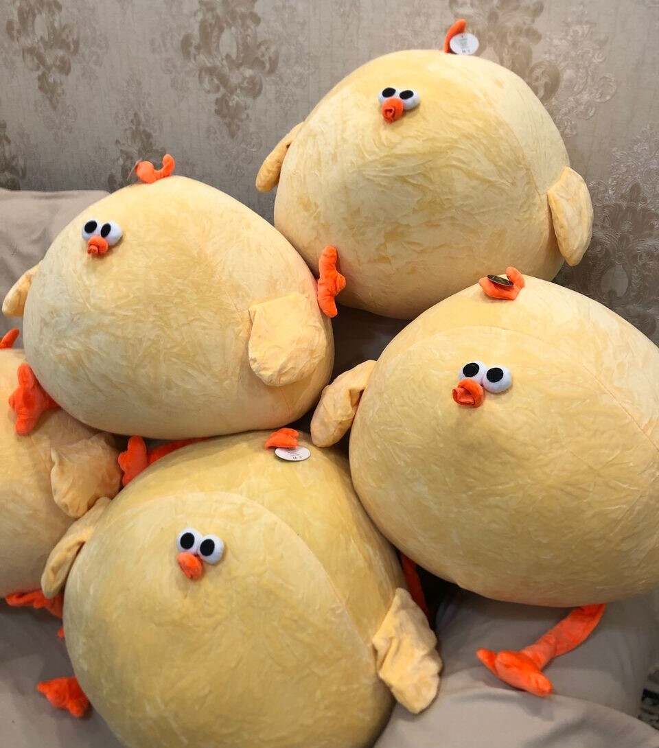  بالش بغلی پولیشی جوجه خروس نانو مخمل بزرگ، عروسک قدی وارداتی با کیفیت فانتزی، بالش‌سرا قابل سفارش در زنجان و بندرعباس 