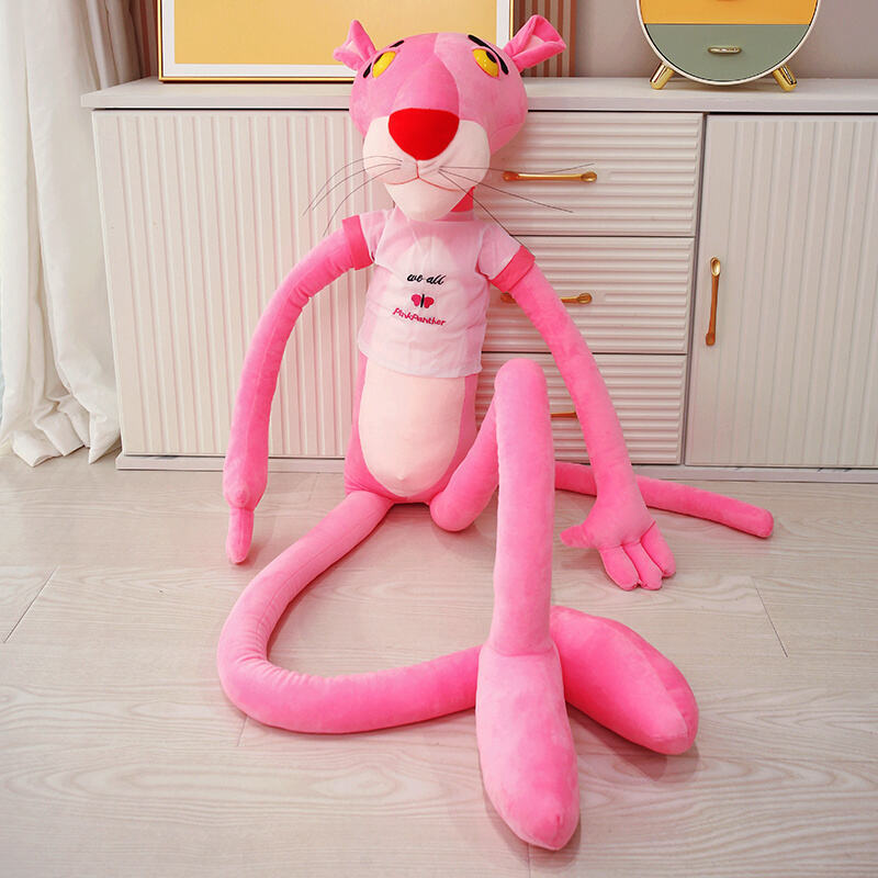  عروسک پلنگ صورتی لباس‌دار بزرگ ۲ متری پولیشی نانو نرم و شیک – ماماتوس ارسال به مرودشت و نی‌ریز 