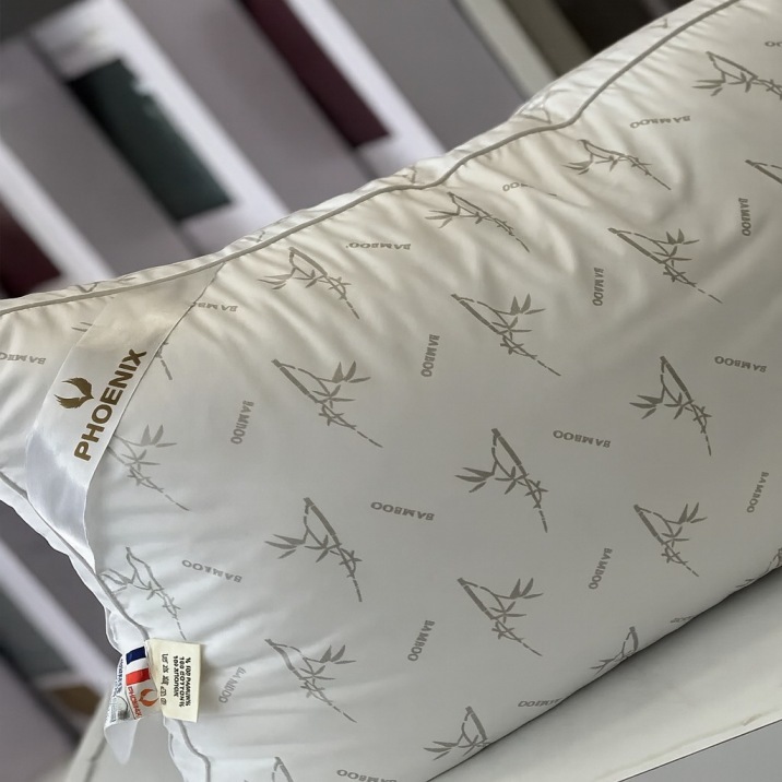 بالش طبی هتلی بامبو، الیاف میکروژل، روبالشی نخ پنبه بامبو، سایز 50*70 سانتی‌متر