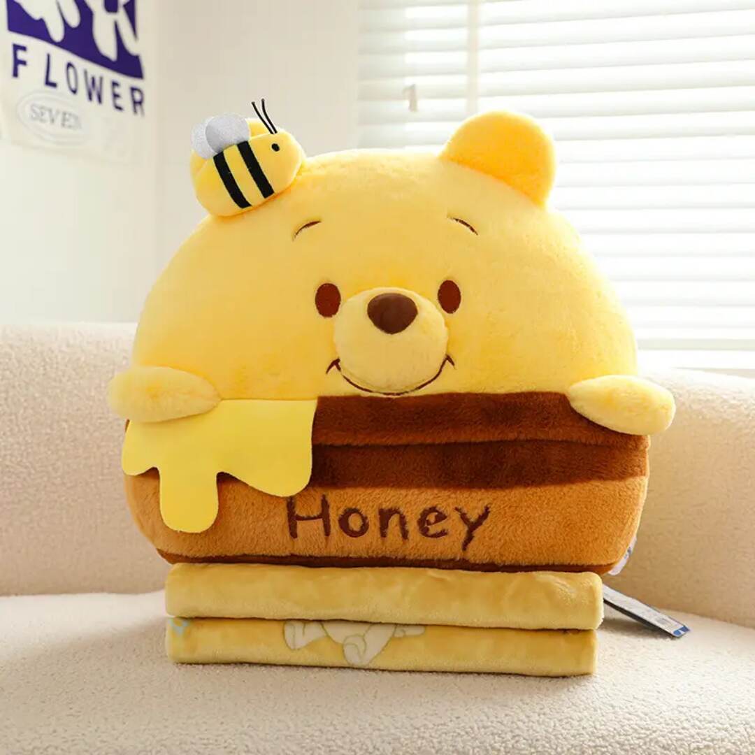  کوسن پتودار عروسکی خرس پو عسلی زرد، مناسب سفر و هدیه تولد – ماماتوس موجود در ارومیه و اردبیل 