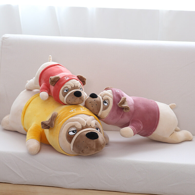  عروسک بغلی بولداگ خوابیده رنگ آبی و صورتی، وارداتی با کیفیت شیک برای دکور اتاق ماماکالا ارسال به بندر امام خمینی و میناب 