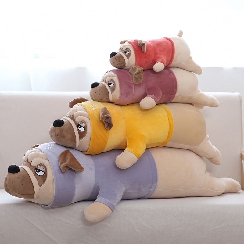  بالش بغلی کودک طرح بولداگ خوابیده ۹۰ سانتی زیپ‌دار، رنگ آبی و صورتی وارداتی با کیفیت پاپو تحویل در شاهین‌شهر و نجف‌آباد 