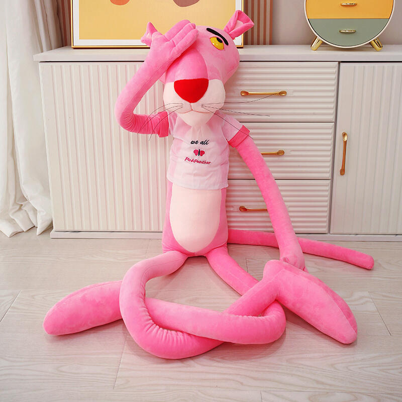  عروسک قدی پلنگ صورتی فسفری لباس‌دار نرم و ناز برای ولنتاین – پولیشی عرضه در زاهدان و ایرانشهر 