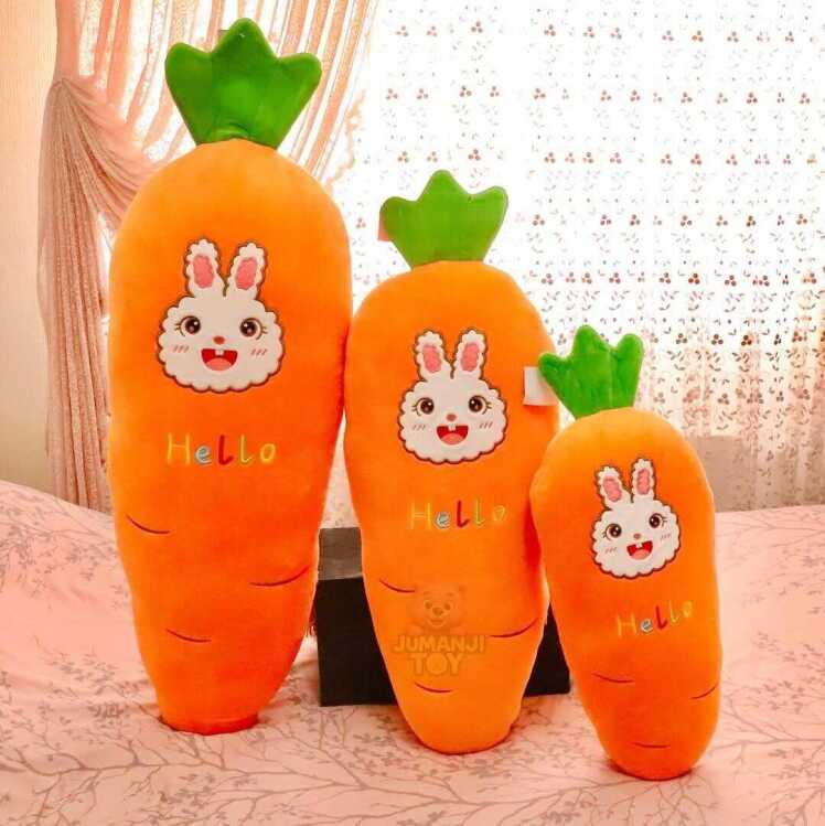 عروسک بغلی هویج خرگوشی گوش‌دراز ۱۲۰ سانتی نارنجی پولیشی مخمل نانو نرم، سیسمونی و ولنتاین – ماماتوس کرمان، یزد، سمنان