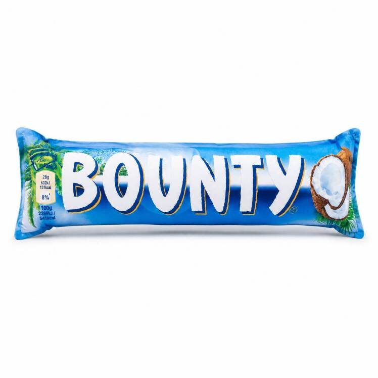 بالش شکلاتی بونتی Bounty با طرح بسته‌بندی شکلات، بافت نرم و ظاهر فانتزی و عروسکی مناسب هدیه و دکور اتاق